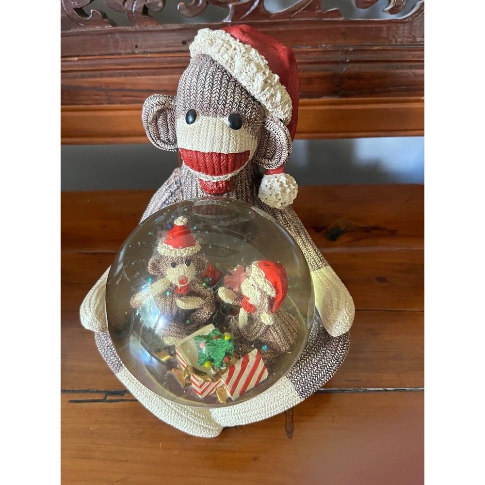 2012 Cracker Barrel Sock Monkey Globe Christmas
